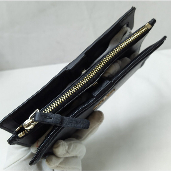 Kate Spade New York Black Pebbled Leather Credit Card ID Window Bifold Wallet - Picture 5 of 12